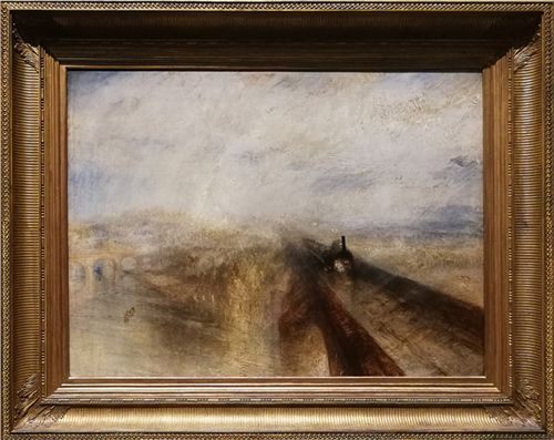 泰纳 油画《雨,蒸汽和速度——开往西部的列车》作者摄于英国泰德美术