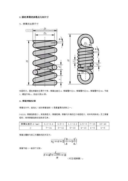 1圆柱弹簧的参数及几何尺寸.doc