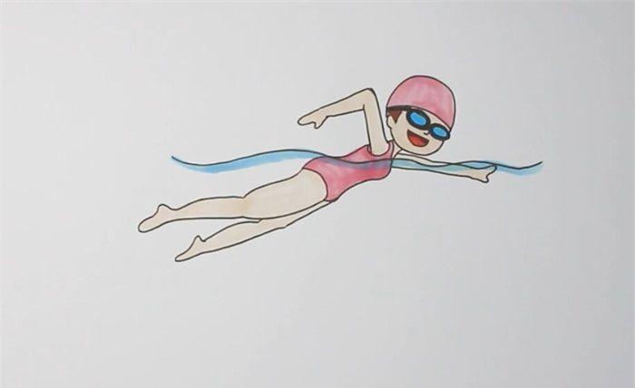 游泳简笔画