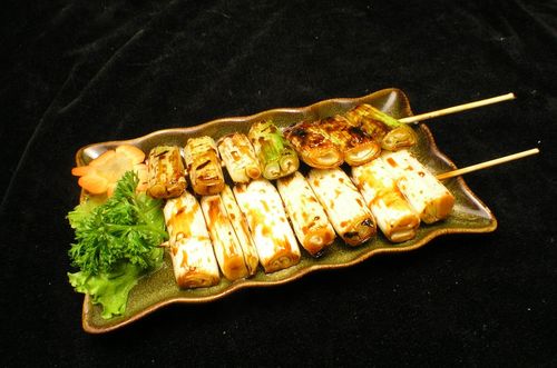 盐,汁烤大葱日式韩式美食素材图片