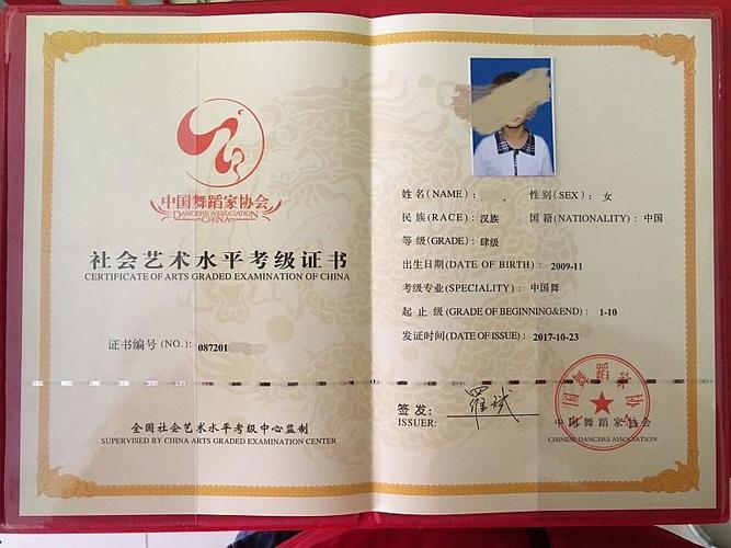 【孩子舞蹈考级证书】