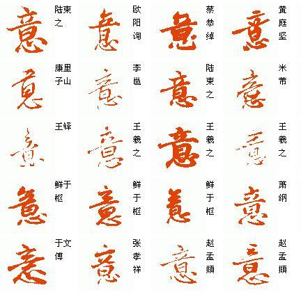 意字 行书怎么写