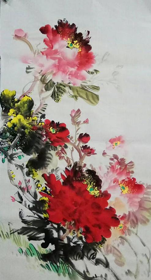 写意花鸟牡丹90_花鸟_国画_装饰作品_园圆堂