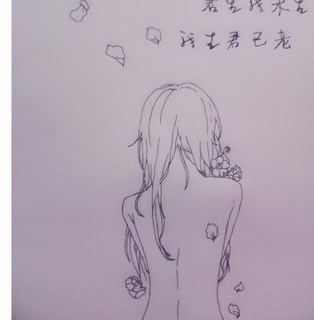 头像背影素描动漫头像图片