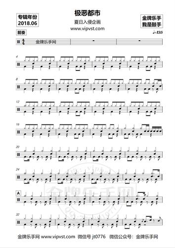 夏日入侵企画 - 极恶都市 鼓谱(动态)20