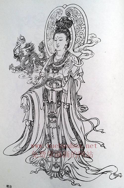 观音菩萨_白描观音图片大全