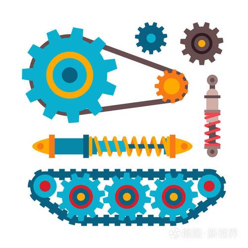 机器零件不同机制矢量图插画-正版商用图片0xnle3-摄图新视界