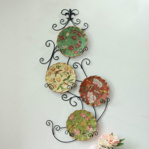 2019新品陶瓷彩绘壁式挂盘欧式田园过道墙壁装饰盘挂件家居装饰画