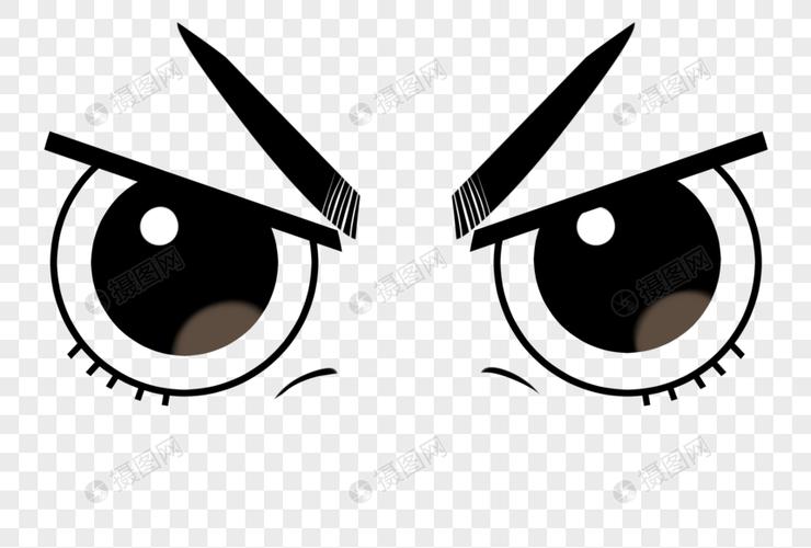 免抠元素 手绘/卡通元素 小李同款圆眼睛生气表情.png