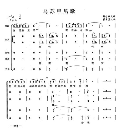 乌苏里船歌 合唱