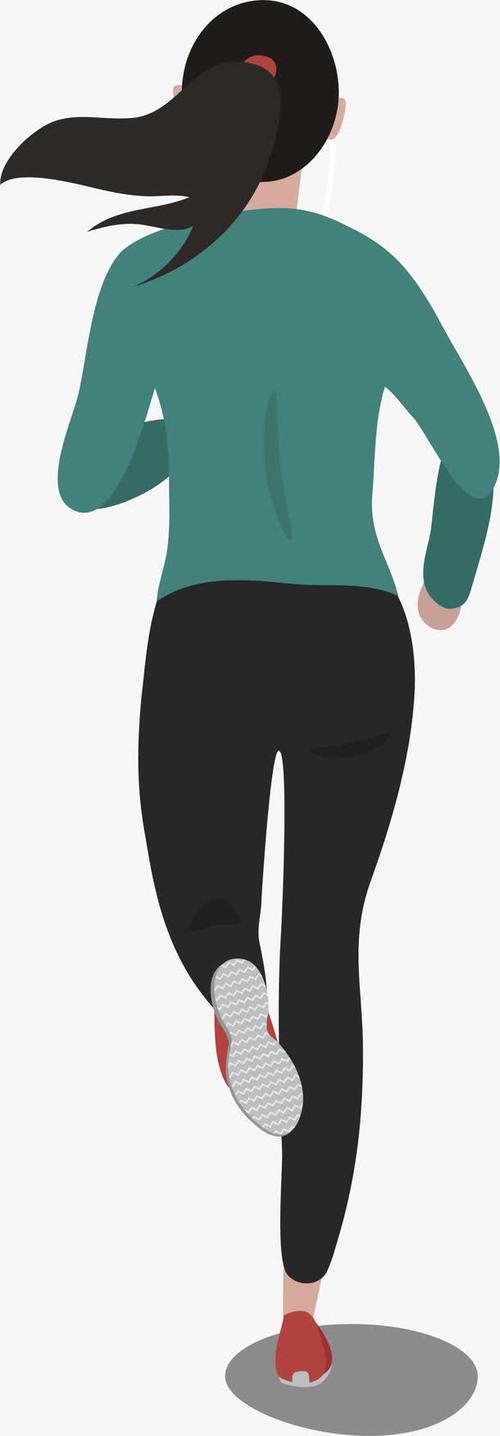 矢量跑步女孩的背影