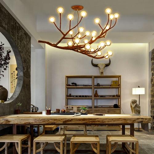 灯具树枝中式吊灯创意民宿茶室禅意