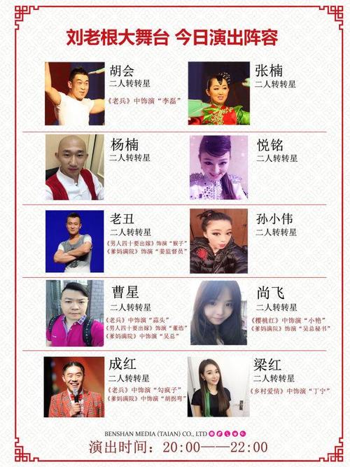 刘老根大舞台,今日演出阵容