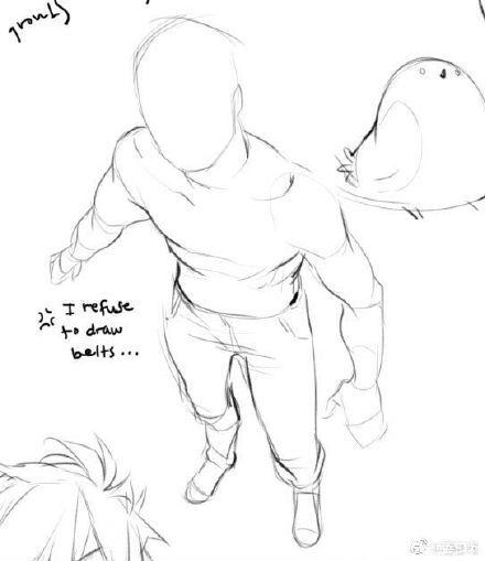 【人体透视】俯视角度人体透视画法,收藏练习!