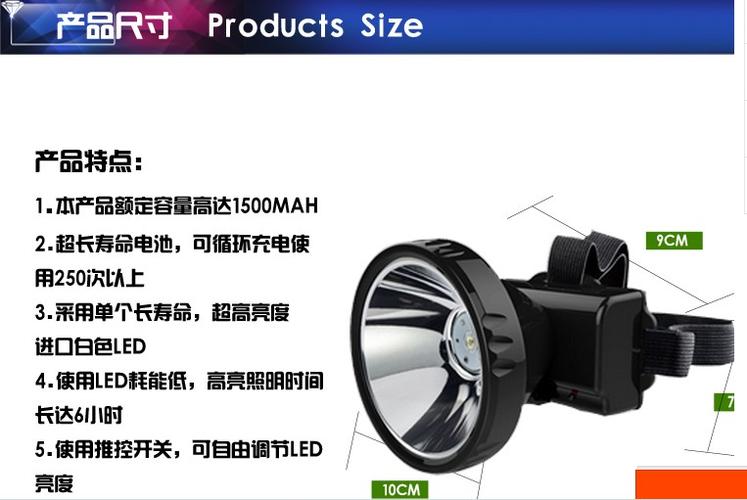 正品康铭led-193 1w强光led可充电头灯 矿灯钓鱼灯割胶防摔头灯