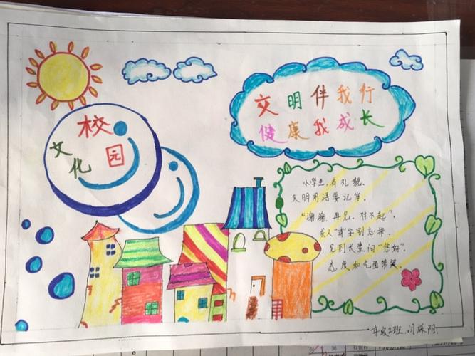 一年级2班"文明伴我行"系列绘画展