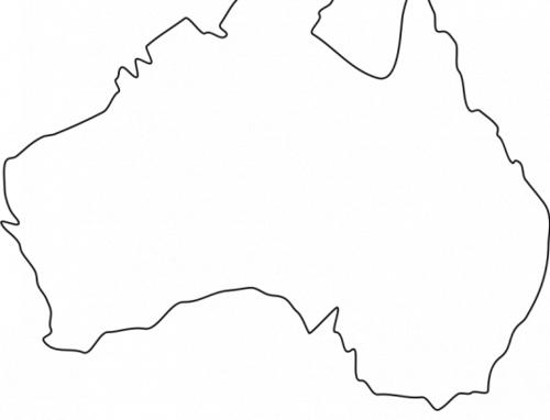 澳大利亚地图的轮廓矢量插图