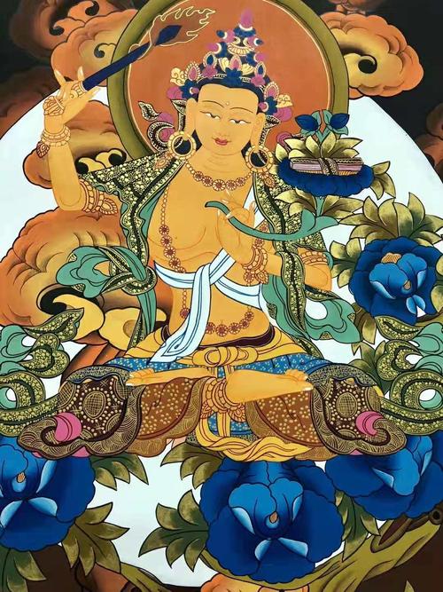 012 文殊菩萨 kumarlama 40*60cm 尼泊尔唐卡