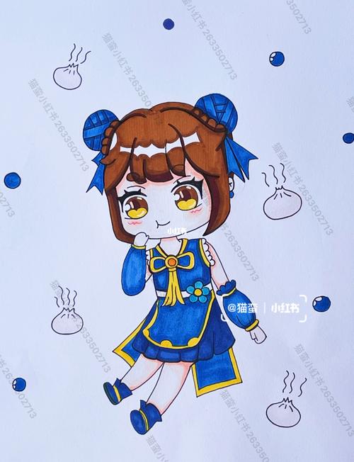 迷你世界 月无双q版动漫女孩_绘画_迷你世界_简笔画_手绘_动漫_临摹