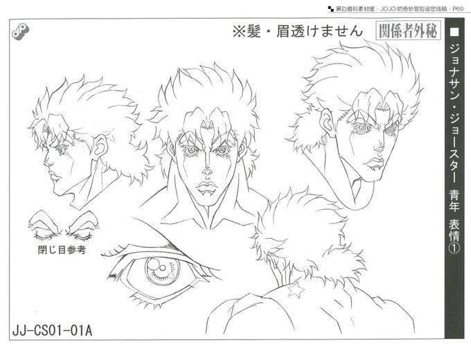 jojo的奇妙冒险设定线稿手稿