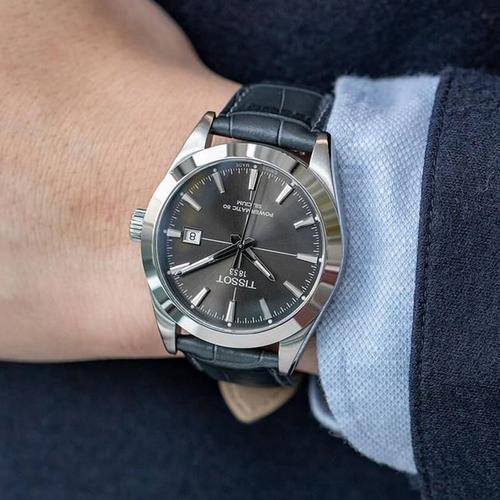 tissot天梭风度系列男士腕表机械镂空蝴蝶扣指针皮带手表商务男表