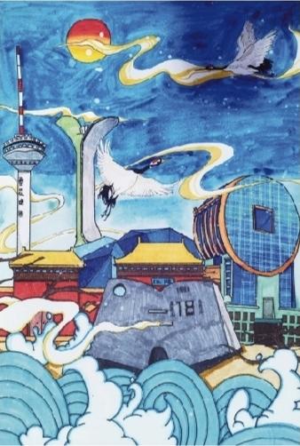 画作盛不下小朋友对家乡的爱