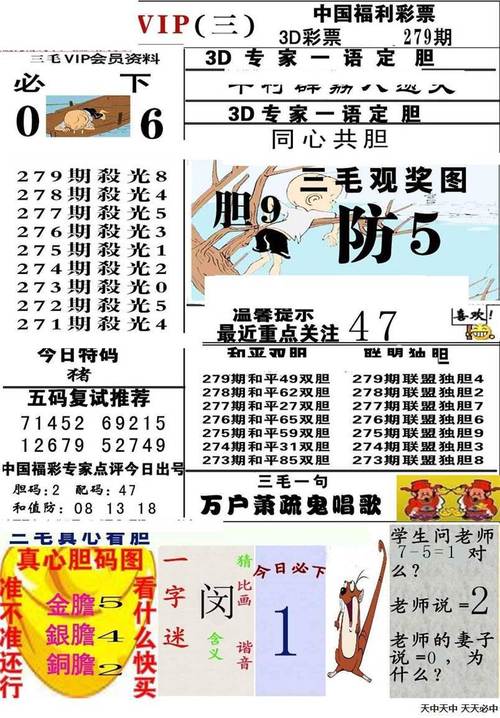 3d2021年279期东盛彩报三毛图库