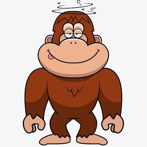 卡通眩晕的猩猩