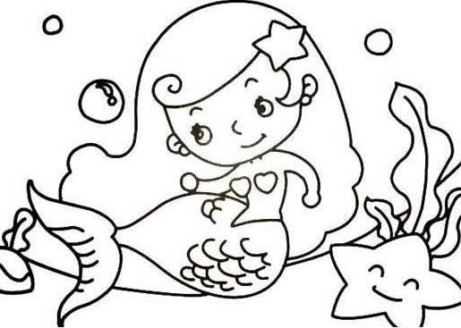 【美人鱼儿童简笔画图片大全】美人鱼怎么画简单又_以