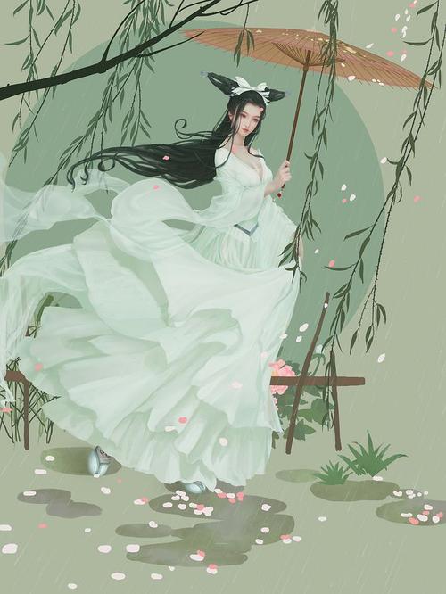 手绘古风人物系列-绿青.绿衣美人&青衣美人 & 古装美人& 古. 1 img.