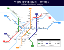 宁波轨道交通线路图(2020规划)