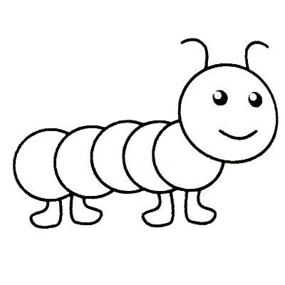 幼儿毛毛虫简笔画的画法步骤教学