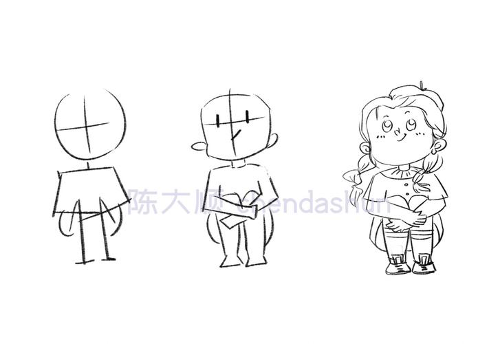简笔画教程|坐姿 女生篇_教程_简笔画_知识_艺术