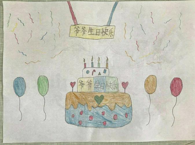 孙子的涂鸦:祝爷爷生日快乐!