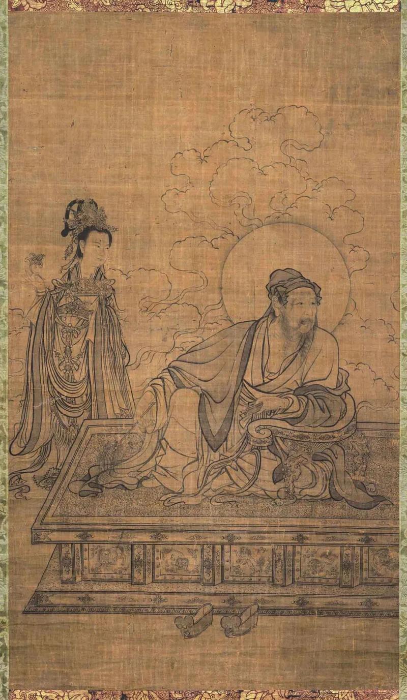 宋代佚名画家仿李公麟白描风格《维摩居士像》