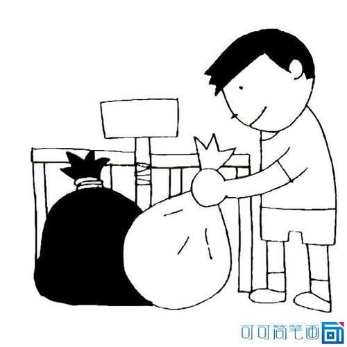 讲文明 倡环保绘画素材_文明扔垃圾简笔画人物