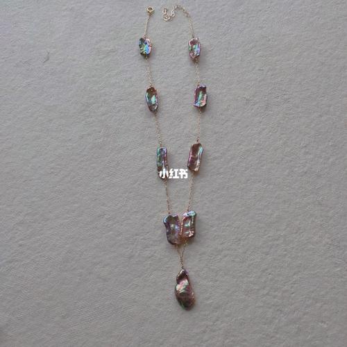 客订极光炫彩琵琶巴洛克珍珠项链_极光_珍珠项链_巴洛克_琵琶_配饰