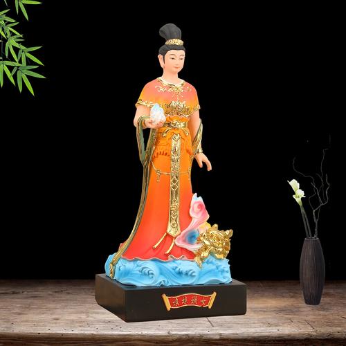 女娲娘娘神像女娲补天树脂佛像彩绘居家摆件