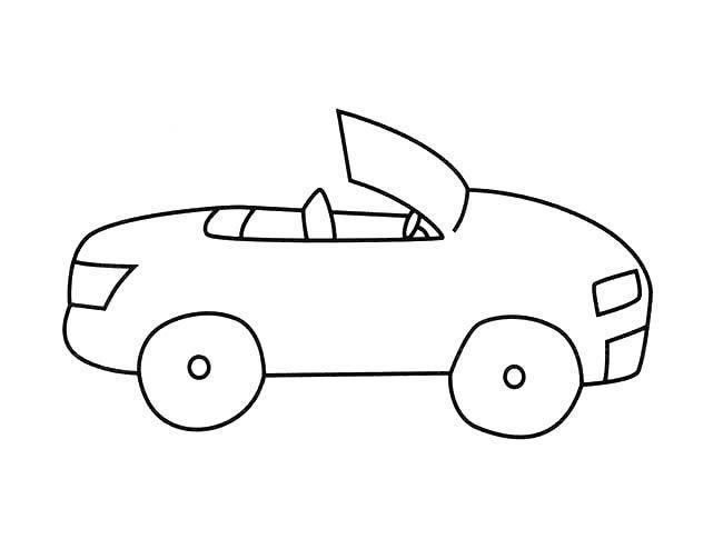 敞篷汽车简笔画图片