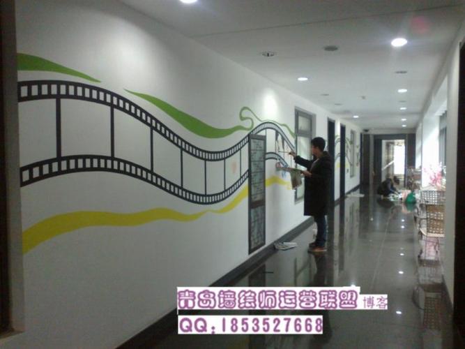 青岛新永文化传媒有限公司 走廊墙体彩绘绘制