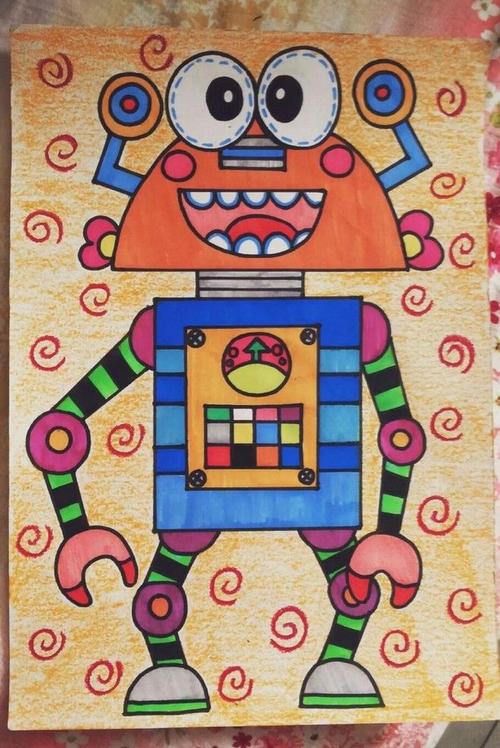 儿童画 机器人