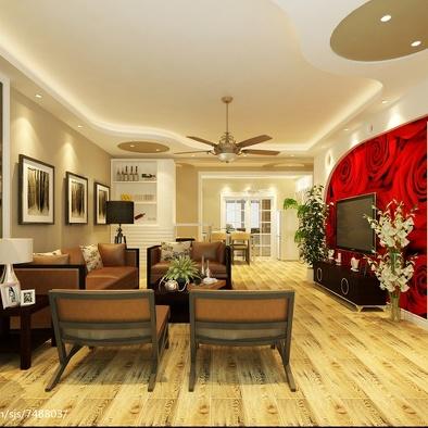 现代大厅石膏吊顶装修效果图