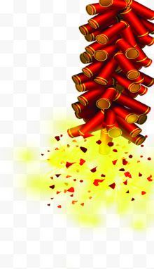红色鞭炮欢庆元旦