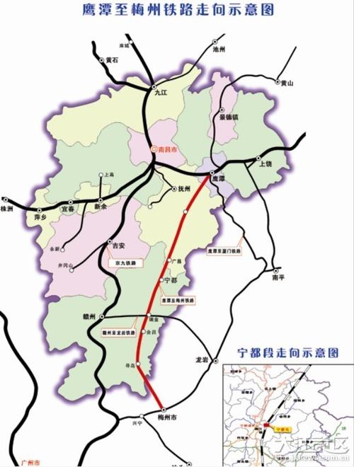 鹰梅铁路:江西"十二五"规划铁路,中央苏区振兴规划铁路
