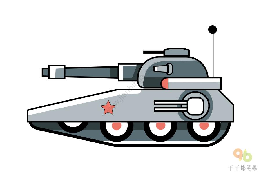 威风的超重型坦克简笔画_小小军事迷简笔画