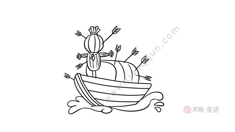 草船借箭少儿版简笔画步骤 草船借箭少儿版简笔画画法