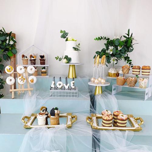 欧式婚礼摆台甜品套件铁艺生日点心蛋糕简约果盆