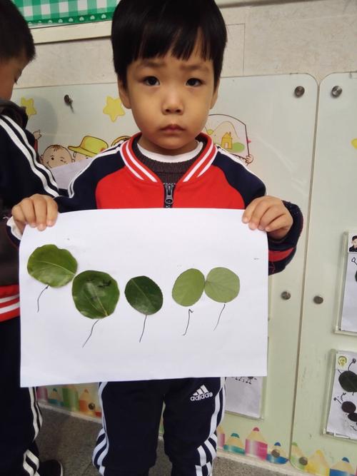 【田五幼前锋园小三班】树叶粘贴画——可爱的毛毛虫