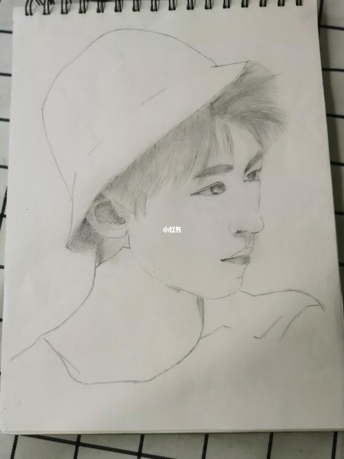 彩铅与素描的王俊凯_王俊凯_素描_彩铅_文化_绘画