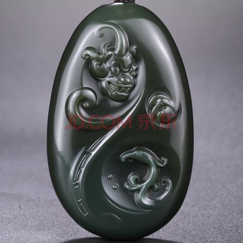 3239【纳福】【玉雕大师张国军作品】和田玉青玉挂件73.